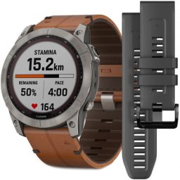 Ceas Smartwatch Garmin Fenix 7X Sapphire Solar, 51 mm, ANT+, GPS, Chestnut