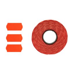 Etichete de pret fluorescente ondulate, rosii, 26 x 12 mm, 1500 buc rola