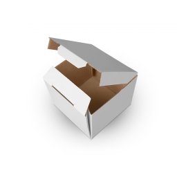 Cutie carton microondul alb, 105x105x55mm