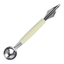Decorator dublu din plastic si inox, 2 capete diferite, 18 cm, baller+decorator, maner verde