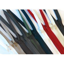Fermoar ascuns pentru rochii, fuste, topuri, haine de seara, spira din plastic #3, nedetasabil YKK