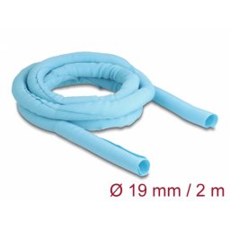 Organizator cabluri cu auto-inchidere/rezistent la caldura 2m x 19mm Albastru, Delock 20878