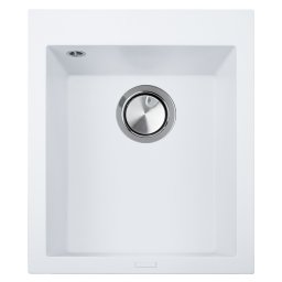 Chiuveta bucatarie granit CookingAid Cube ON4110 Alba Polar White + accesorii montaj