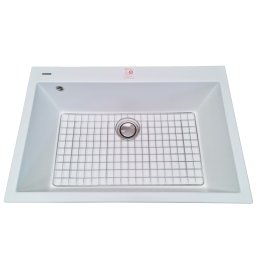 Chiuveta bucatarie granit BLACK METAL QUARZ CookingAid Cube ON8410+ accesorii montaj