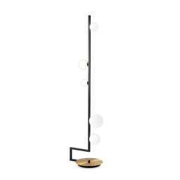 Lampadar design Birds Pt5, H:160 cm, 5x3W G9 LED, metal negru, globuri albe