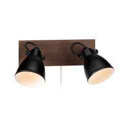Spot de perete NATIVE 2xE14/18W/230V negru/lemn Markslöjd 108213