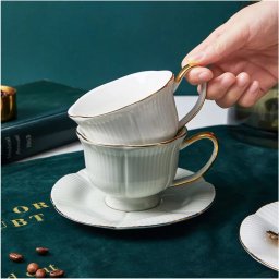 Set Ceasca si Farfurie din Portelan, CHELSEA, 200 ml