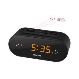 Ceas deșteptător cu radio și cu afișaj LED și proiector 5W/230V negru Sencor