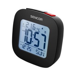 Ceas deșteptător cu afișaj LCD și termometru 2xAAA negru Sencor