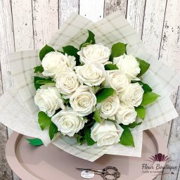 Buchet 13 Trandafiri "White Amour