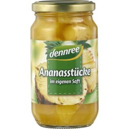 Bucati de ananas in suc propriu bio 350g
