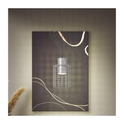 Lustră pe cablu MILLIGAN 1xE27/40W/230V d. 20 cm argintie Eglo 43647