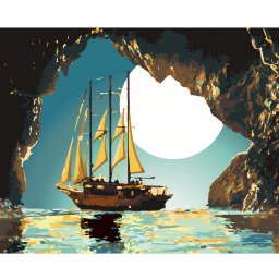 Set pictura pe numere, cu sasiu, Vapor in noapte, 40x50 cm