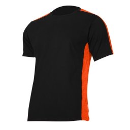 Tricou bumbac multicolor / negru-portocaliu - s