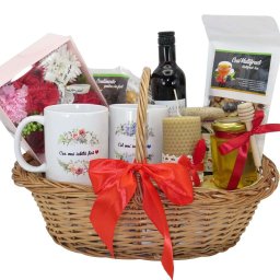 Cos cadou traditional, Cei mai iubiti fini, produse naturale, 10 piese - ILIF202006