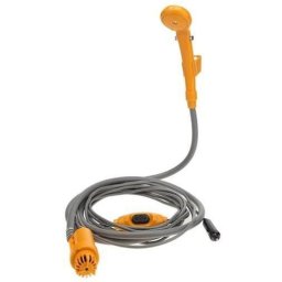 Dus turistic, camping, furtun 2+5 m, ABS, gri, 12V 3A, 60 W, Isotrade