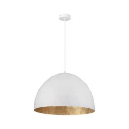 Lustră pe cablu DIAMENT 1xE27/60W/230V d. 50 cm albă/aurie