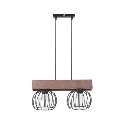 Lustră pe cablu MILAN 2xE27/60W/230V lemn