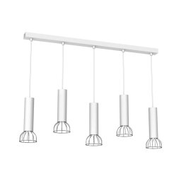 Lustră pe cablu DANTE 5xGU10/25W/230V albă/crom lucios