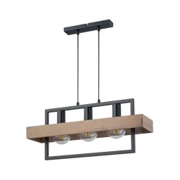 Lustră pe cablu ROBIN 3xE27/60W/230V lemn