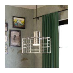 Lustră pe cablu MILLIGAN 1xE27/40W/230V d. 38 cm argintie Eglo 43649