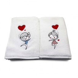 Prosoape baie Brodate Model Copii, 2 x 70x140cm - 680gr/mp, bumbac 100%