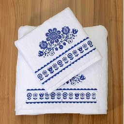 Set 2 Prosoape baie cu broderie color, Model Thailand, bumbac 100%