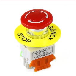 Intrerupator pentru oprire de urgenta LBCY090, cu buton de apasare rosu, pentru echipamente electrice