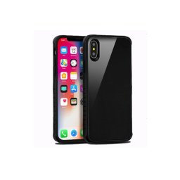 Husa iPhone X iPhone XS Silicon+Sticla Black