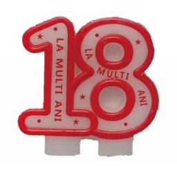 Set lumanari majorat 18 rosu La multi ani 7 x 7 cm