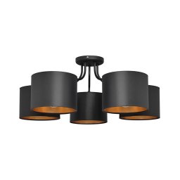 Lustră aplicată ALBA 5xE27/15W/230V neagră/aurie