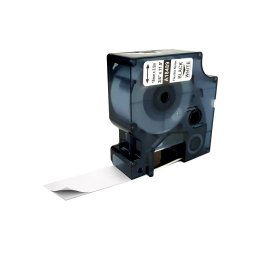 Etichete flexibile 19mm x 3.5m negru alb compatibile Dymo 18489 S0718050 16958