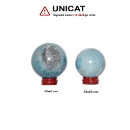 Sfera Piatra Lunii cu Garnierit Minerala Naturala - 53-63 x 53-63 mm - 1 Buc