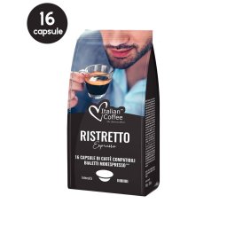 16 Capsule Italian Coffee Espresso Ristretto - Compatibile Bialetti Mokespresso