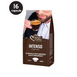 16 Capsule Italian Coffee Espresso Intenso - Compatibile Bialetti Mokespresso
