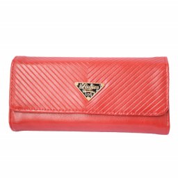 Portofel elegant de dama, Pufo Luxury, 20 x 10 cm, rosu- design rafinat si compartimentare practica