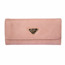 Portofel elegant de dama, Pufo Luxury, 20 x 10 cm, roz- design elegant si compartimentare practica