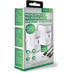 Venom VS2874 Xbox Series S&X 1100 mAh battery (2 buc.) + 3 m charging cable (White)