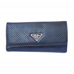 Portofel elegant de dama, Pufo Luxury, 20 x 10 cm, negru- design rafinat si compartimentare practica