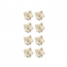 Decor Zahar - Trandafiri Albi O 2 cm, 56 buc