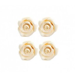 Decor Zahar - Trandafiri Ivoriu O 3.5 cm, 30 buc
