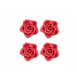 Decor Zahar - Trandafiri Rosu O 3.5 cm, 30 buc