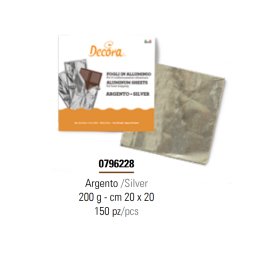 Foite Ambalare, Aluminiu Argintiu 20 x 20 cm, 150 Buc