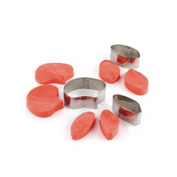 Orhidee Phalaenopsis Petale - Decupatoare Inox si Mulaje Silicon O 5 - 6 cm, Set 9 Buc