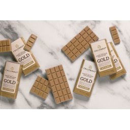 Mini Tablete Ciocolata Alba cu Caramel Gold Napolitans Nap GOLD, set 75 buc, Callebaut