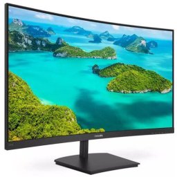 Monitor LCD VA LED Philips 23.6" 241E1SC/00, Full HD (1920 x 1080), VGA, HDMI, Ecran curbat, 75 Hz (Negru)