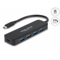HUB USB 3.2 Gen1 type C la 4 x USB-A + PD 85W, Delock 64170