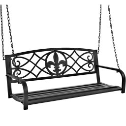 Leagan suspendabil de gradina din otel negru Abea 127x56x52 cm