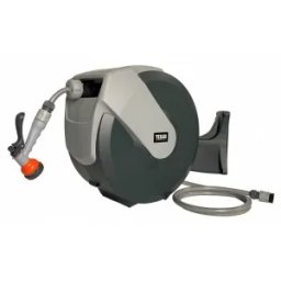 Texas furtun cu tambur, 20m, retractabil, mobil, 1/2", dispozitiv stropit inclus, max 8bar, accesorii fixare