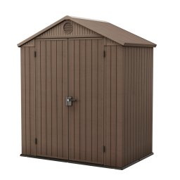 Casuta de gradina, Keter, Maro, 6x4, colectie Darwin, usa dubla, podea, ventilatie, ranforsare metalica